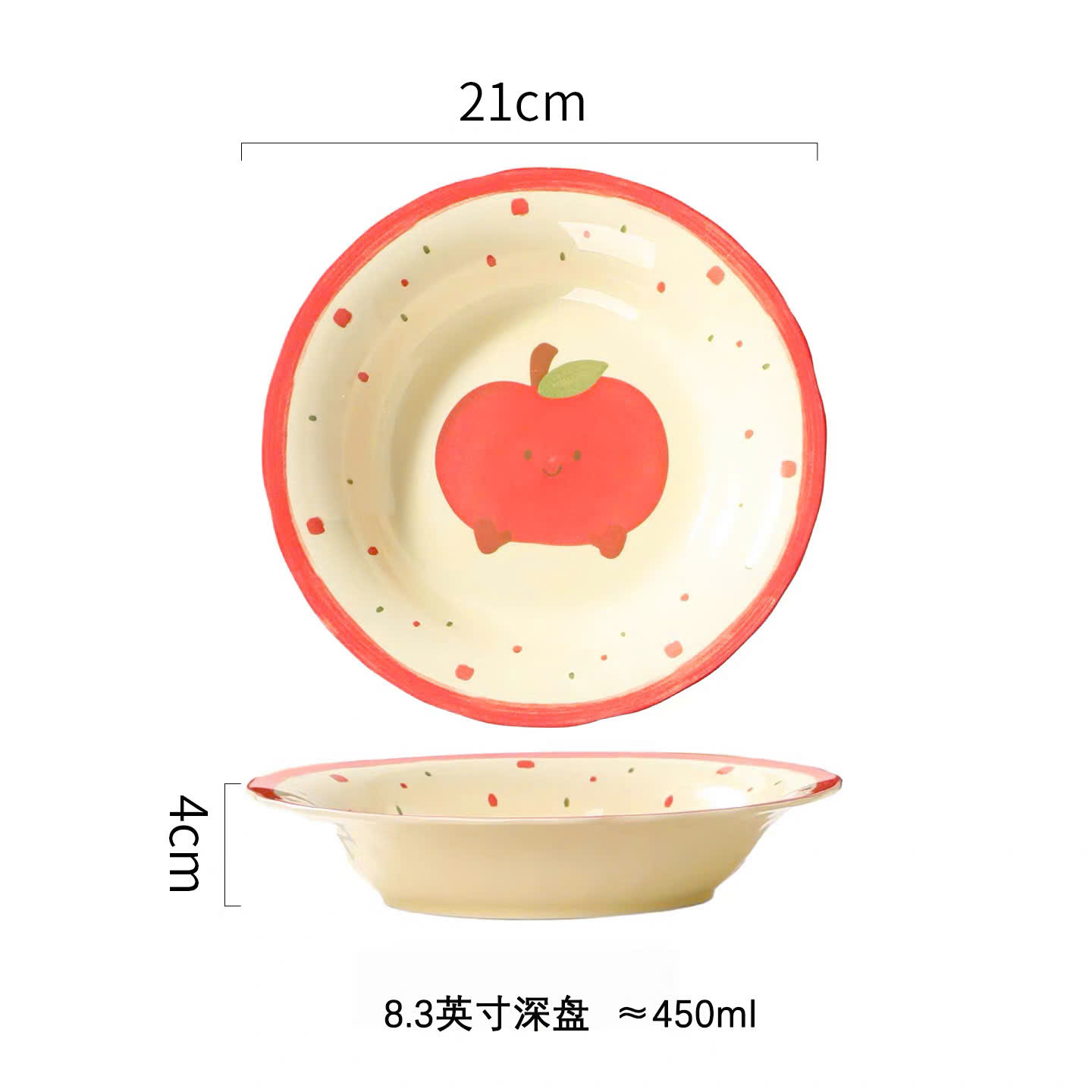 [64] Dĩa Sứ Trái Cây 3D 8inch (V+)