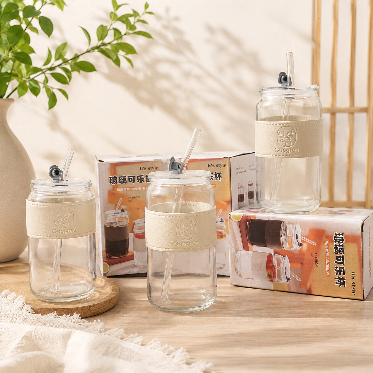 [70] Ly Thủy Tinh Hình Trụ Có Nắp 500ml (V)
