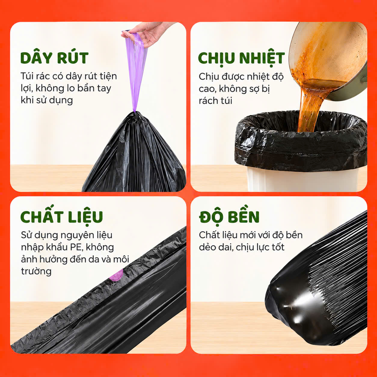 [70] Túi Rác Dây Rút GOODBYE Cuộn 40 Túi (1 Cuộn)