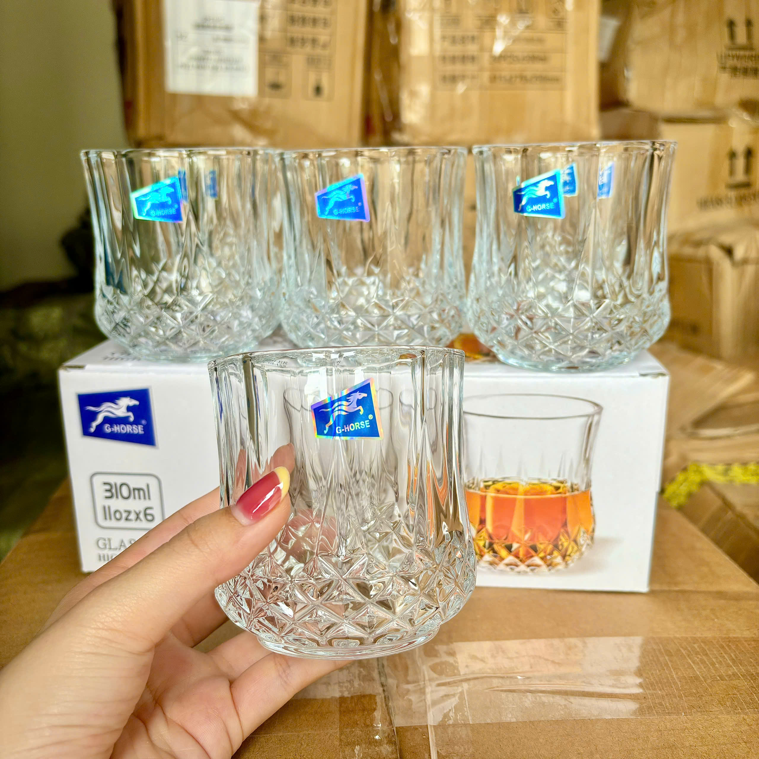 [8] Set 6 Ly Thủy Tinh 310ml G-Horse BM8707-11 (V)