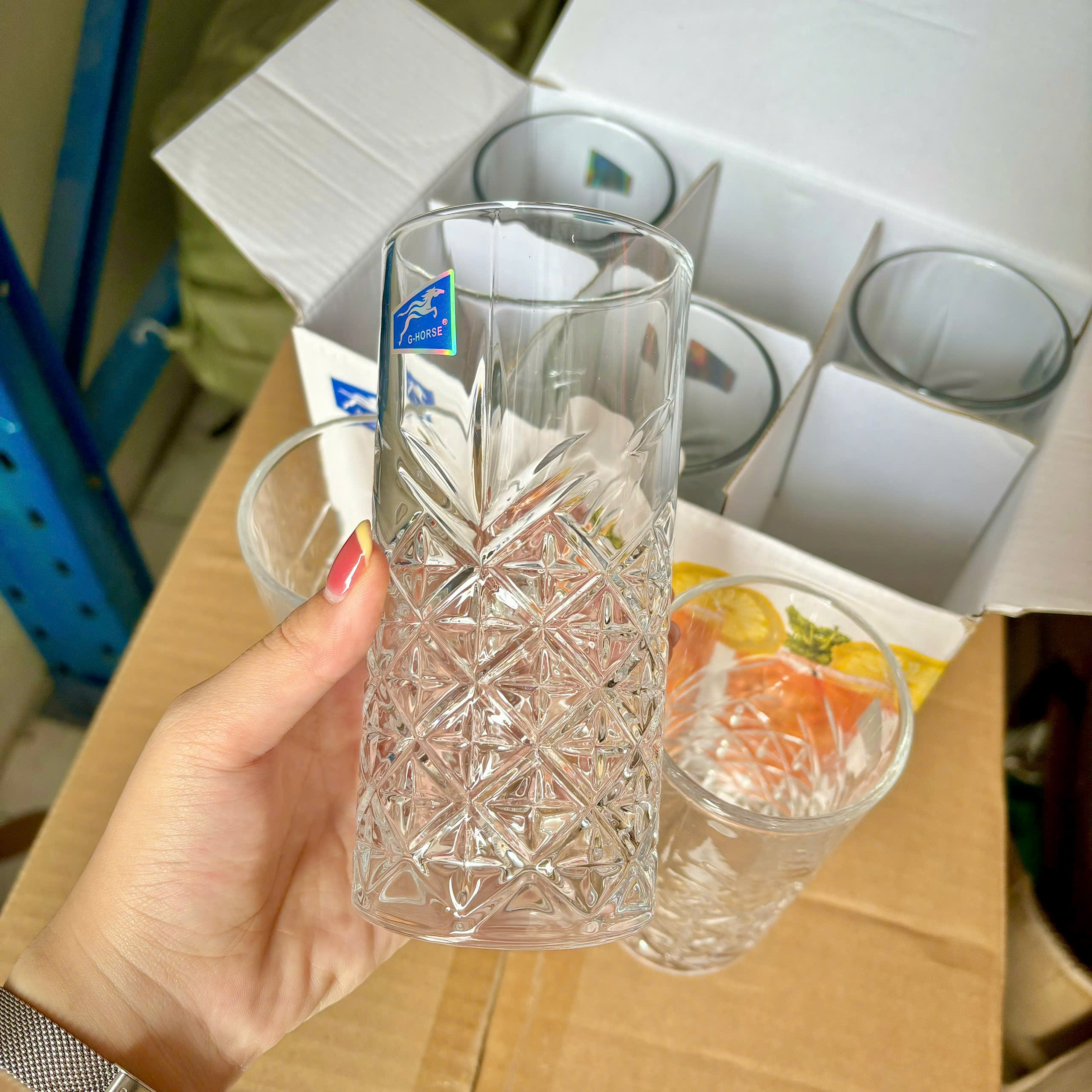 [8] Set 6 Ly Thủy Tinh 380ml G-Horse BM814BLC (V)