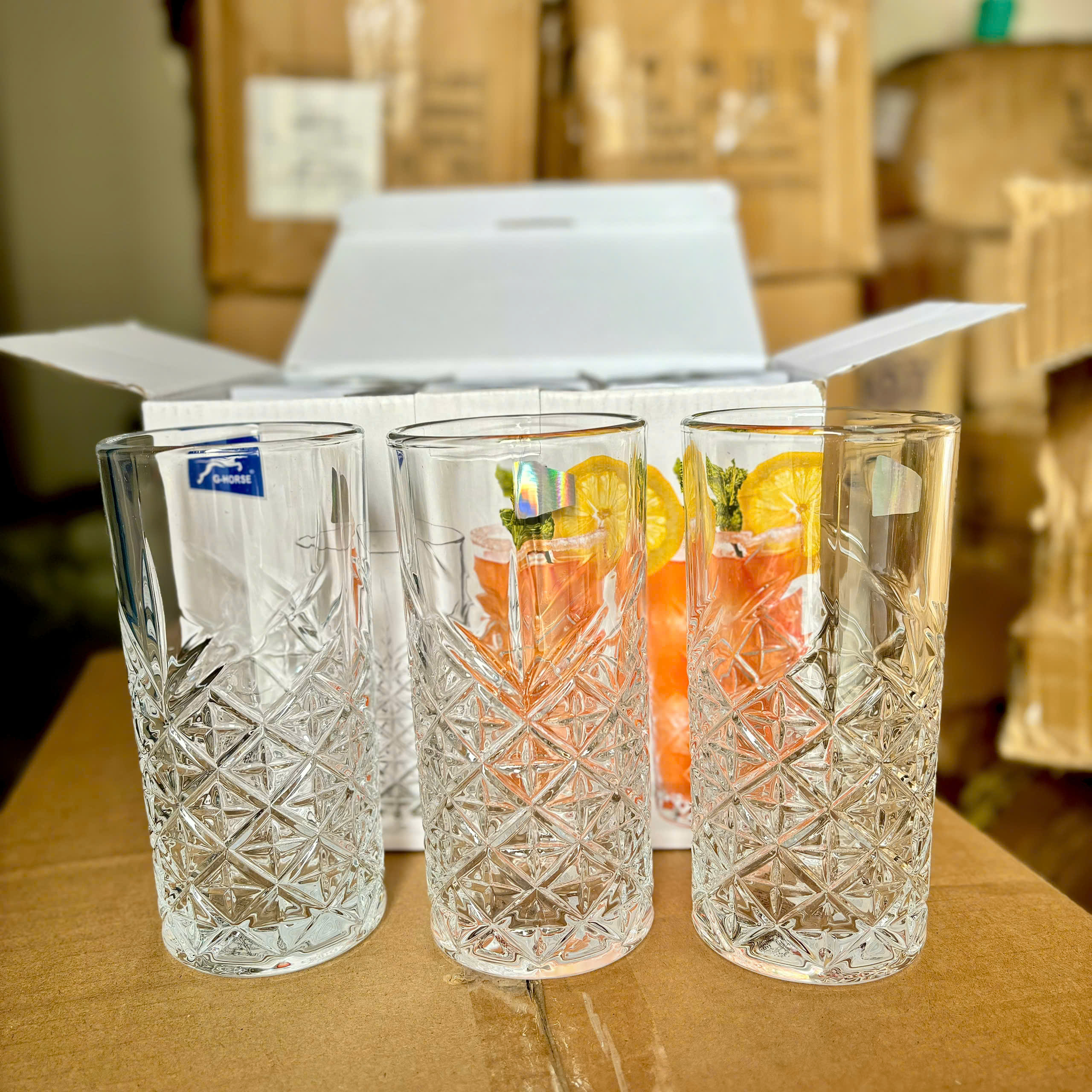 [8] Set 6 Ly Thủy Tinh 380ml G-Horse BM814BLC (V)