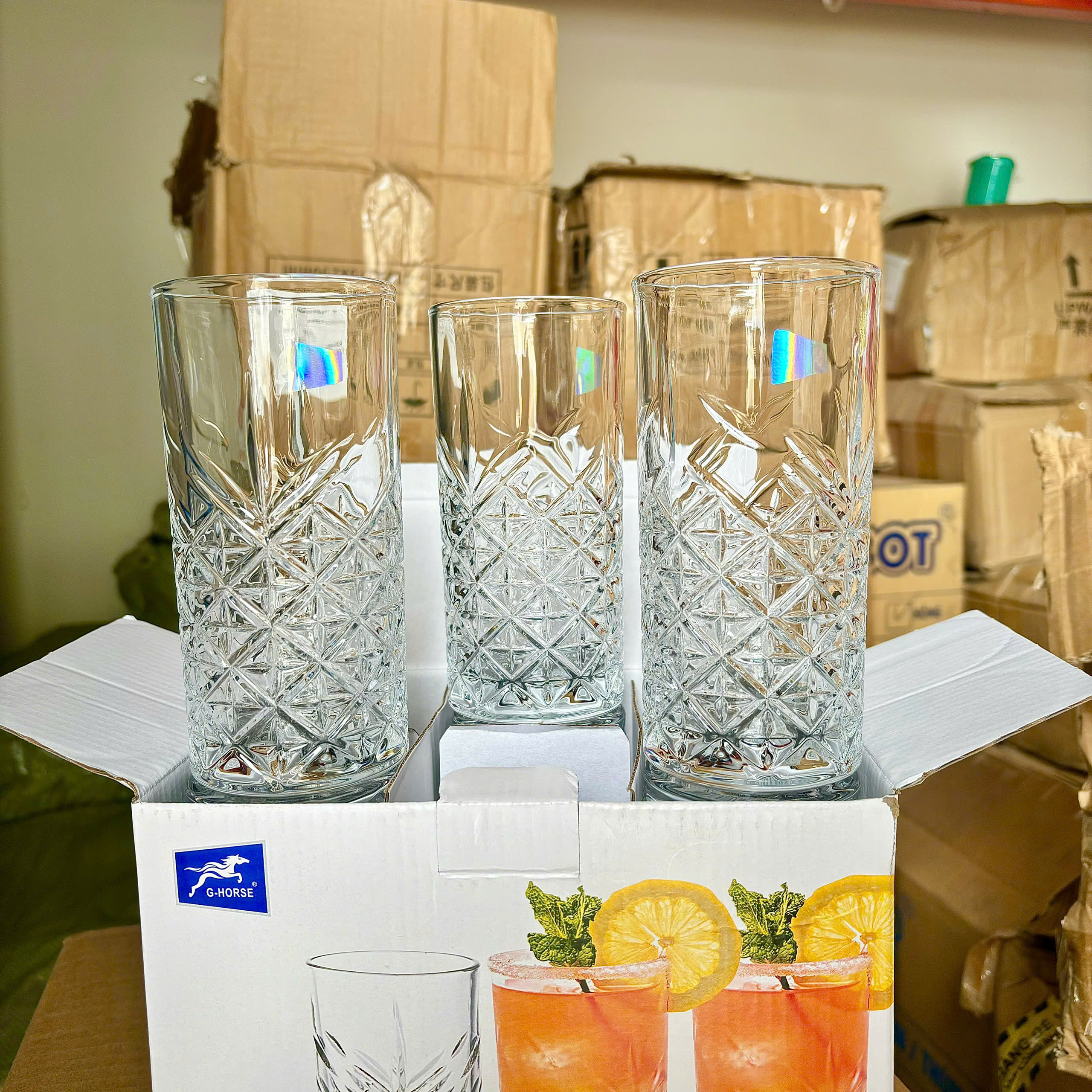 [8] Set 6 Ly Thủy Tinh 380ml G-Horse BM814BLC (V)