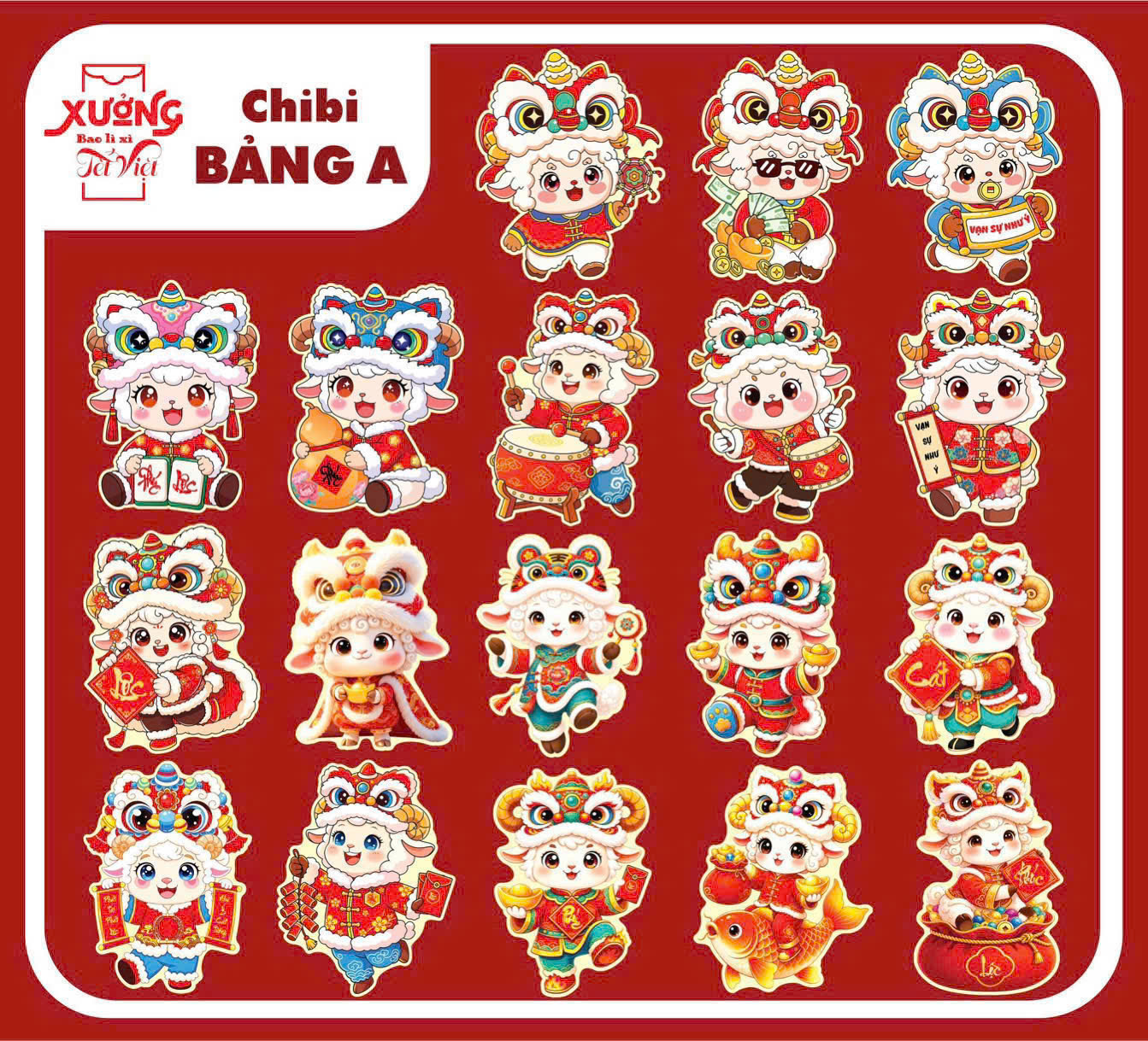[900] Set 10 Bao Lì Xì Chibi ĐINH MÙI 2027