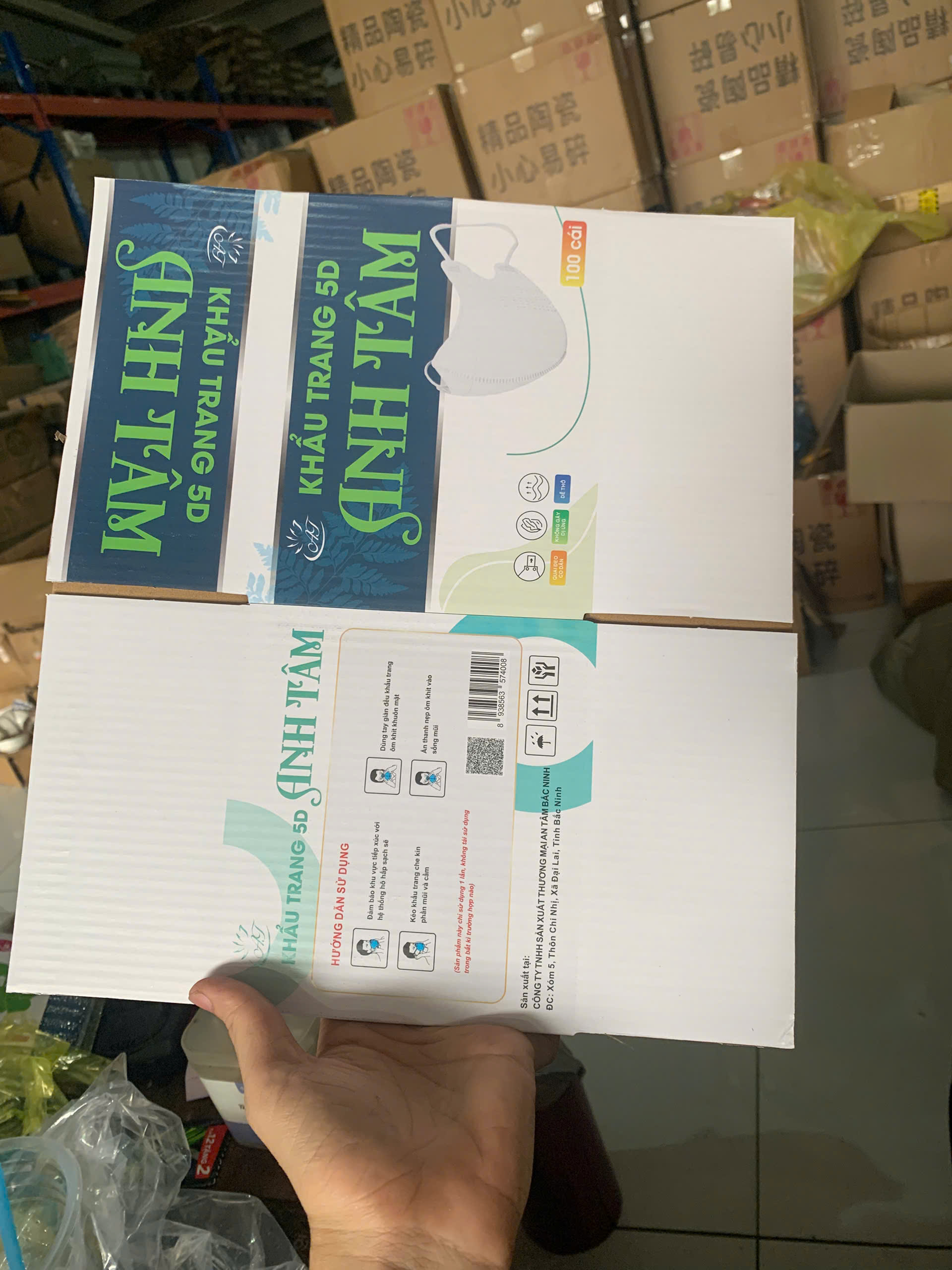 [-] Hộp 100c Khẩu Trang 5D Anh Tâm TRẮNG