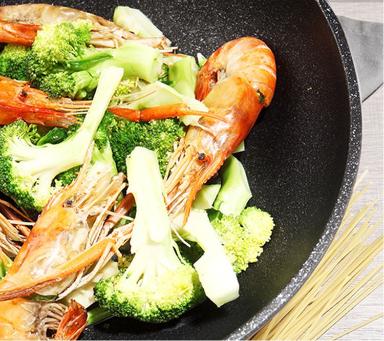 [10] Chảo Đá Sâu Lòng 32cm Kèm Nắp Muỗng - KHÔNG HỘP