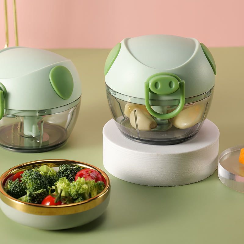 XAY TỎI KÉO TAY THÔNG MINH HINH HEO 6 Dụng Cụ Xay Tỏi Ớt, Máy Xay Tỏi Ớt Cầm Tay Mini Hình Heo Xinh Xắn