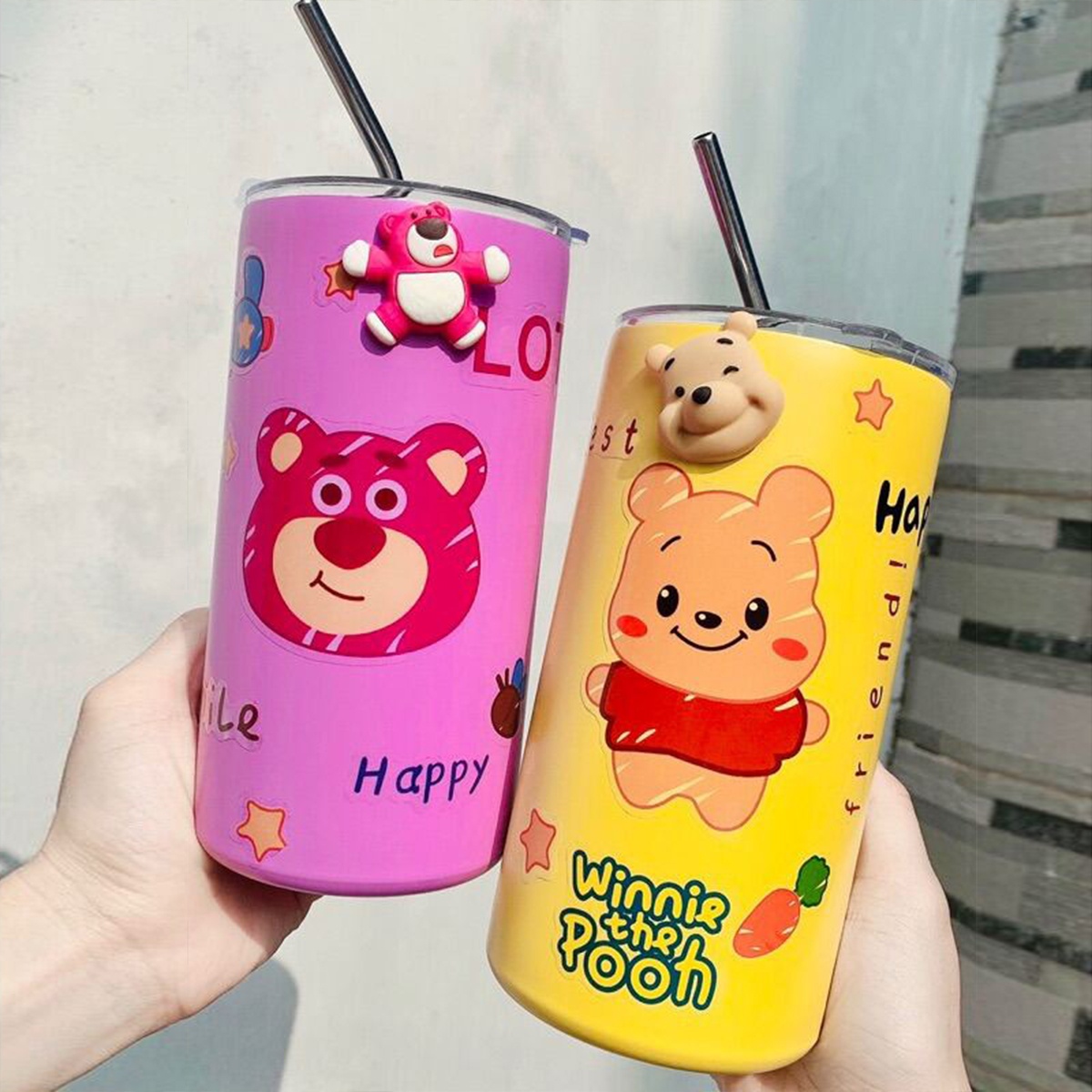 [50] Ly Giữ Nhiệt Hình Trụ GẤU 600ml