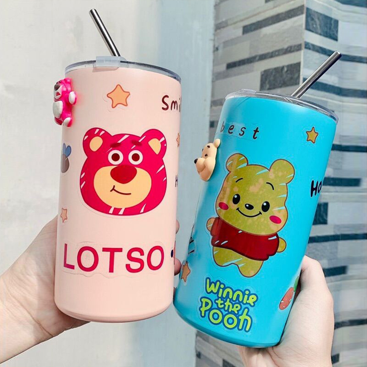 [50] Ly Giữ Nhiệt Hình Trụ GẤU 600ml
