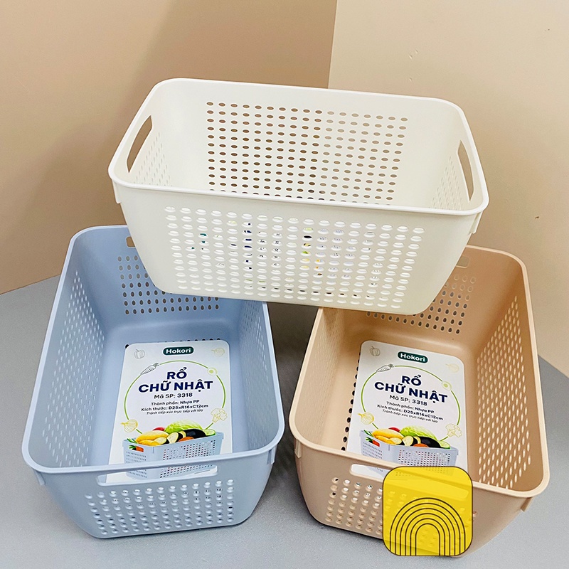 Rổ nhựa chữ nhật Hokori 3318 chính hãng, cao cấp, giá tốt