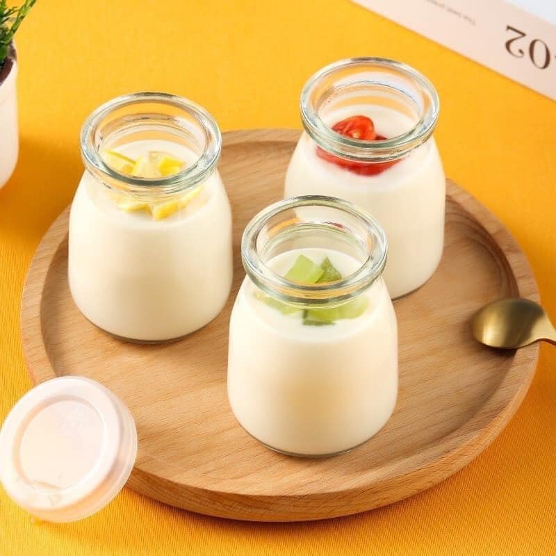 [20] Bộ 12 Hũ Sữa Chua Thuỷ Tinh