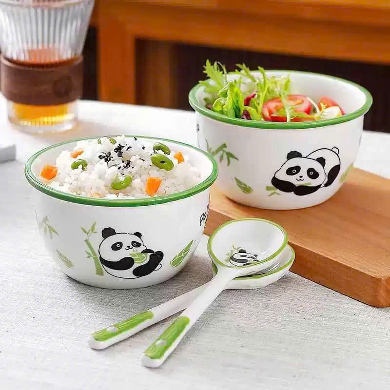 [40] Set 2 chén sứ Gấu Trúc