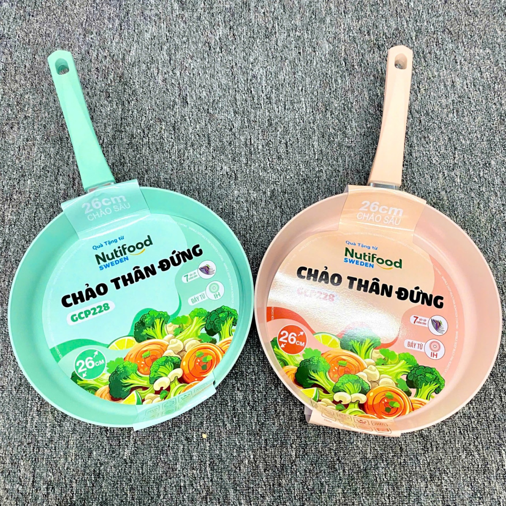 [6] Chảo chống dính nhiều màu 26cm
