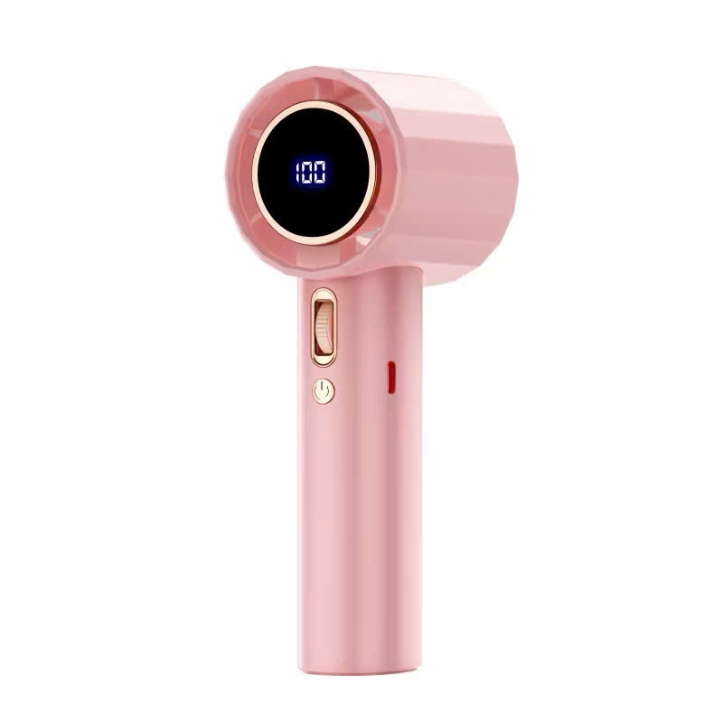 [100] Quạt tích điện cầm tay  GS5 ( trắng - hồng)