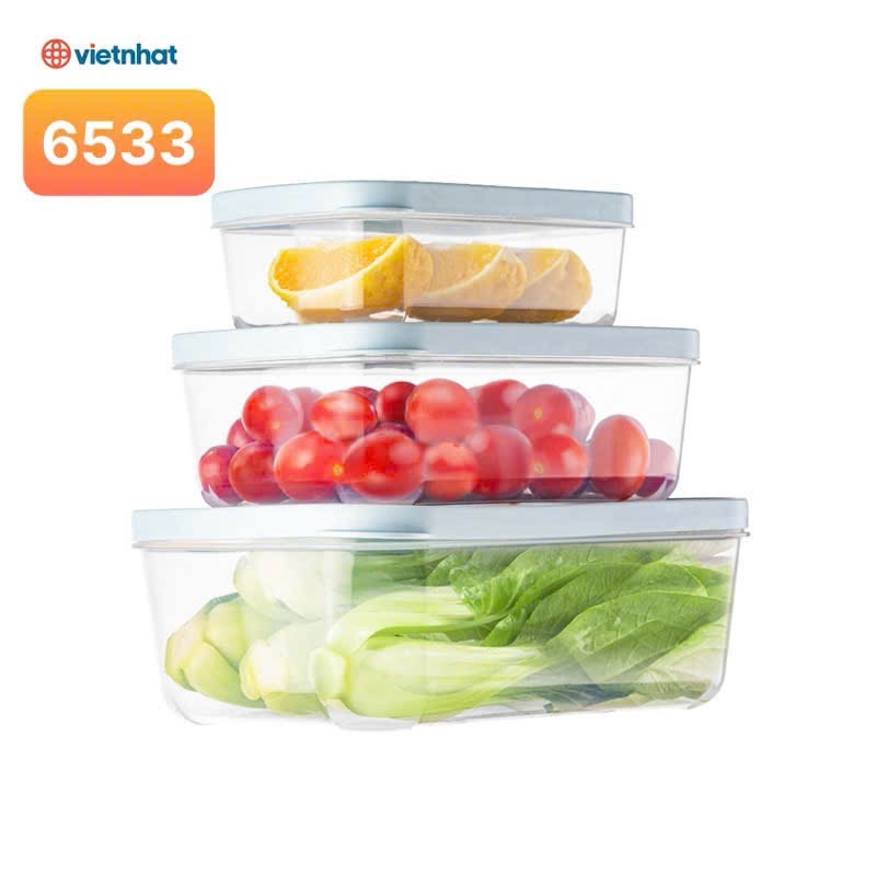 [20] Bộ hộp đựng thực phẩm chữ nhật Hokori 6533