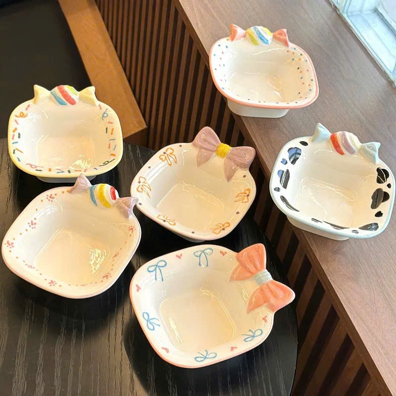 [60] Dĩa sứ vuông có quai 7.5 inch