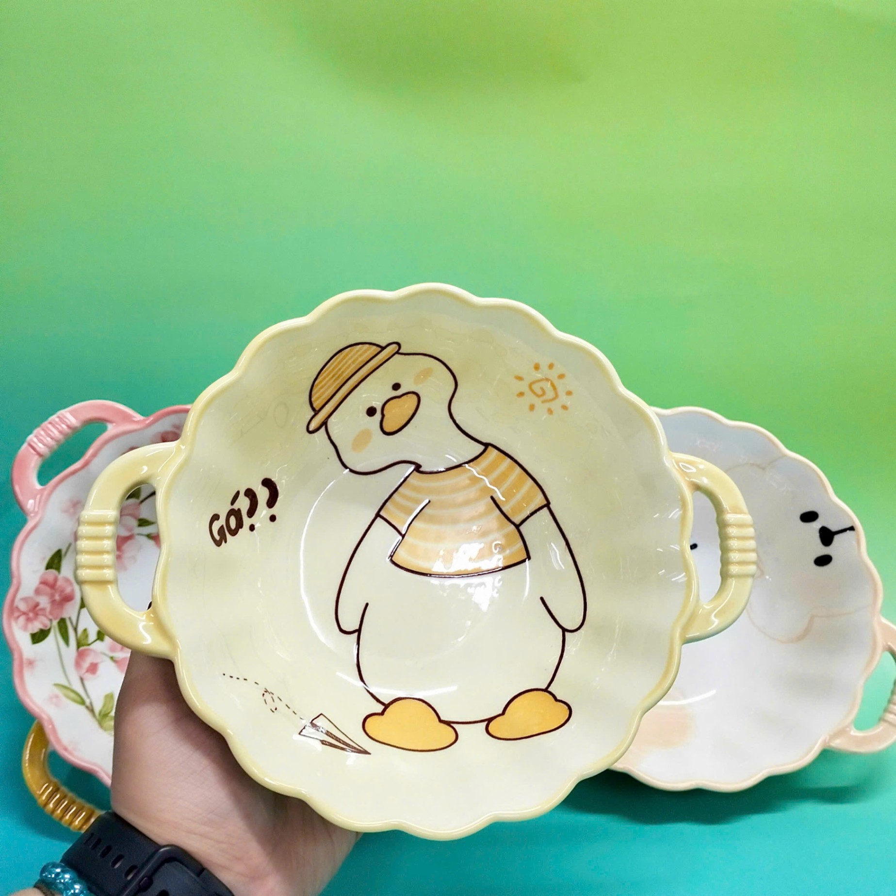 [72] Dĩa sứ tròn có quai 8 inch