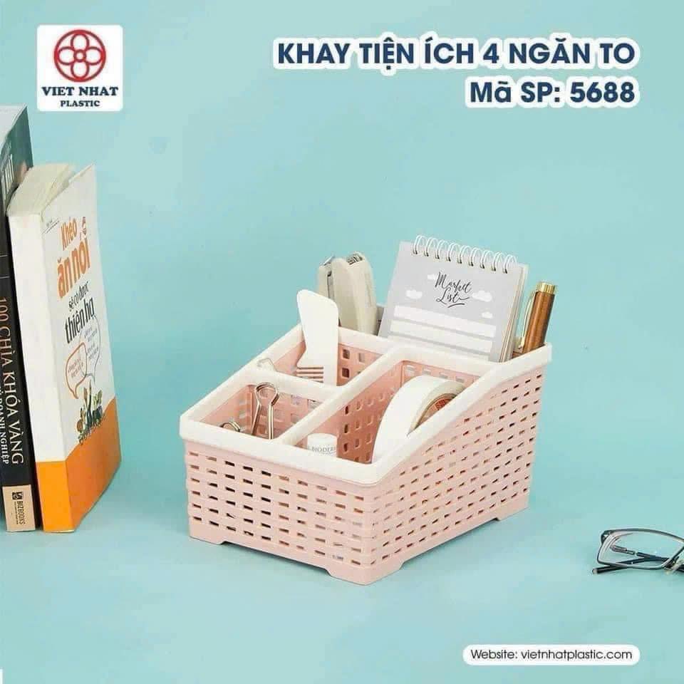 [24] Khay Nhựa Tiện Ích 4 Ngăn To 5688