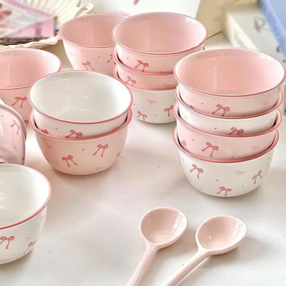 [40] Set 2 Chén Sứ Hình Nơ