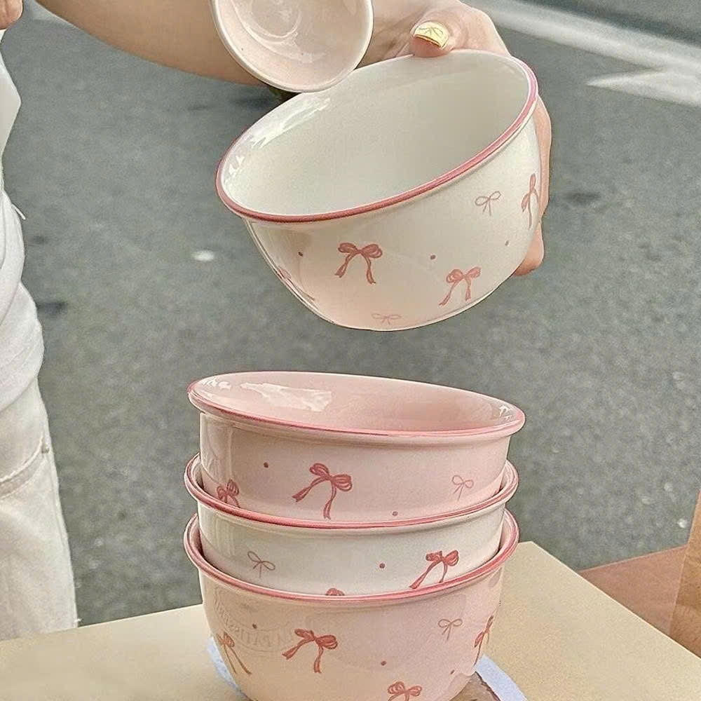 [40] Set 2 Chén Sứ Hình Nơ