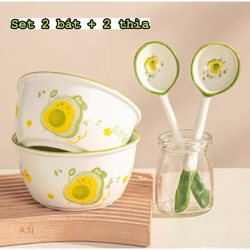 [40] Set 2 Chén Sứ Trái Bơ (V)