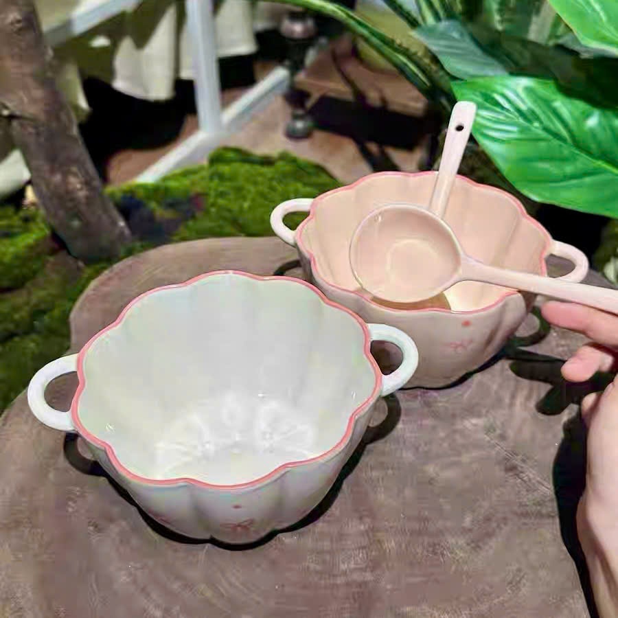 [80] Bộ chén sứ size 6.5 HÌNH NƠ (kèm hộp quà)