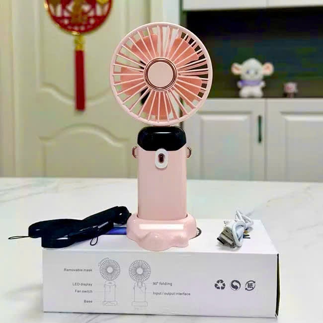 Quạt tích điện mini có đế kê điện thoại giá rẻ, bền đẹp