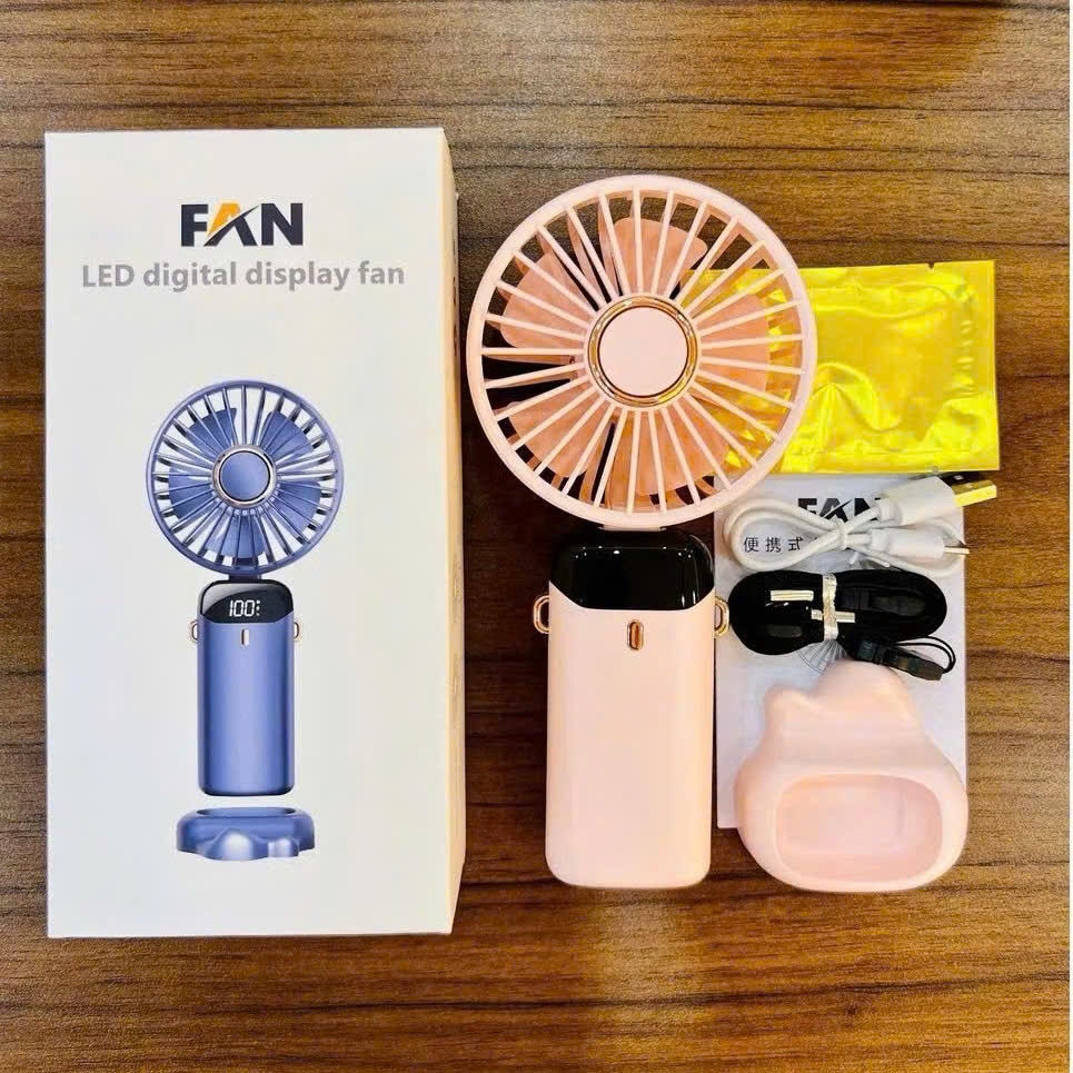 Quạt tích điện mini có đế kê điện thoại giá rẻ, bền đẹp