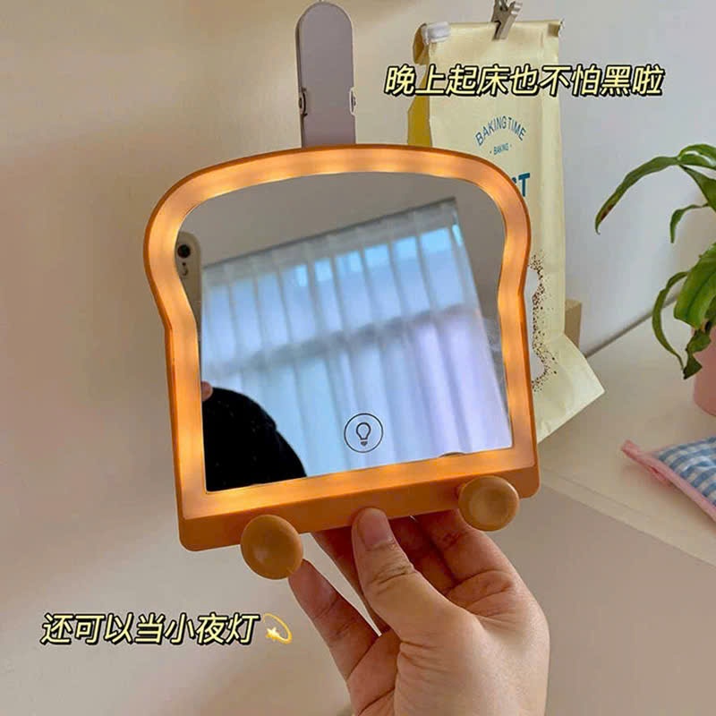[60] Gương trang điểm bánh mì có đèn LED