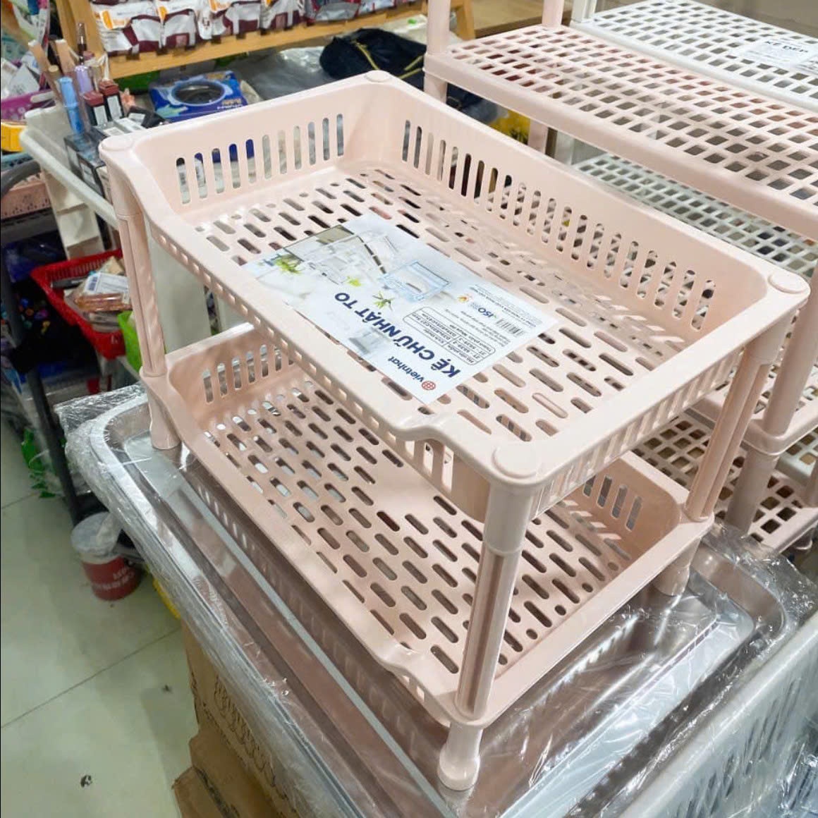 Kệ chữ nhật to 2T 5539-2, nhựa Việt Nhật cao cấp