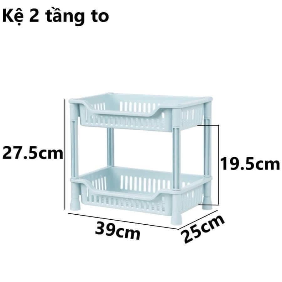 Kệ chữ nhật to 2T 5539-2, nhựa Việt Nhật cao cấp