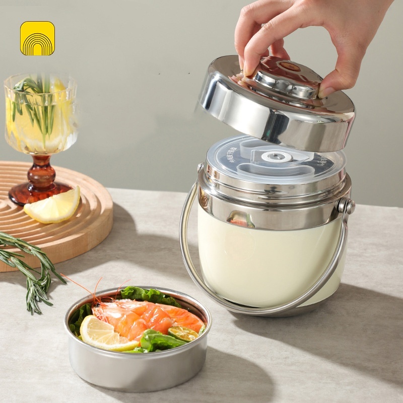[60] Hộp đựng cơm INOX 2 tầng 1.3L