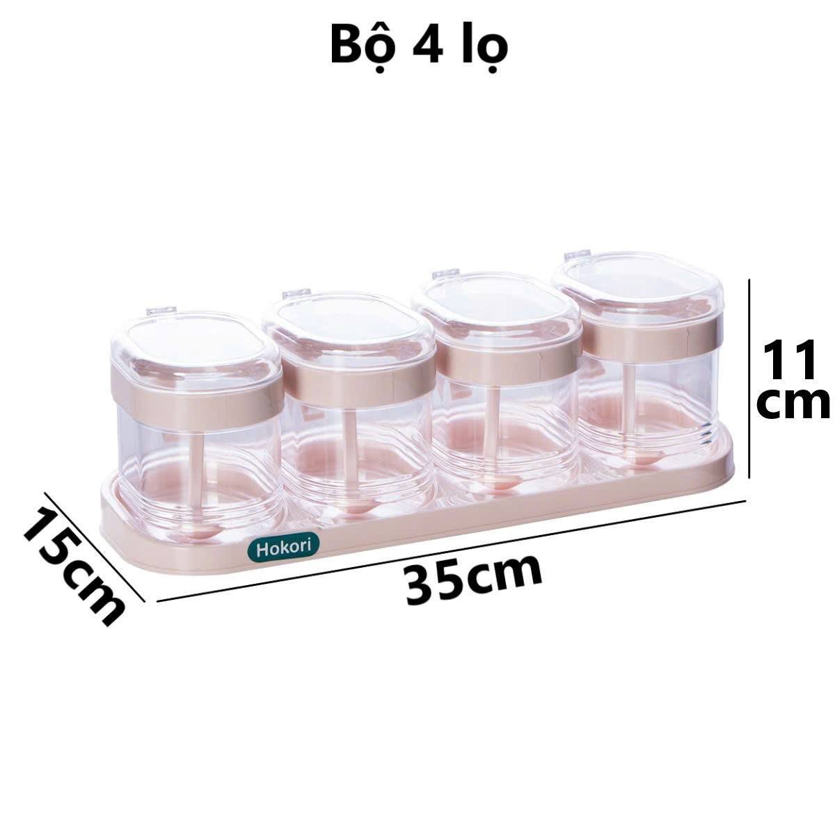 [20] Bộ 4 Hũ Gia Vị Hokori 2937