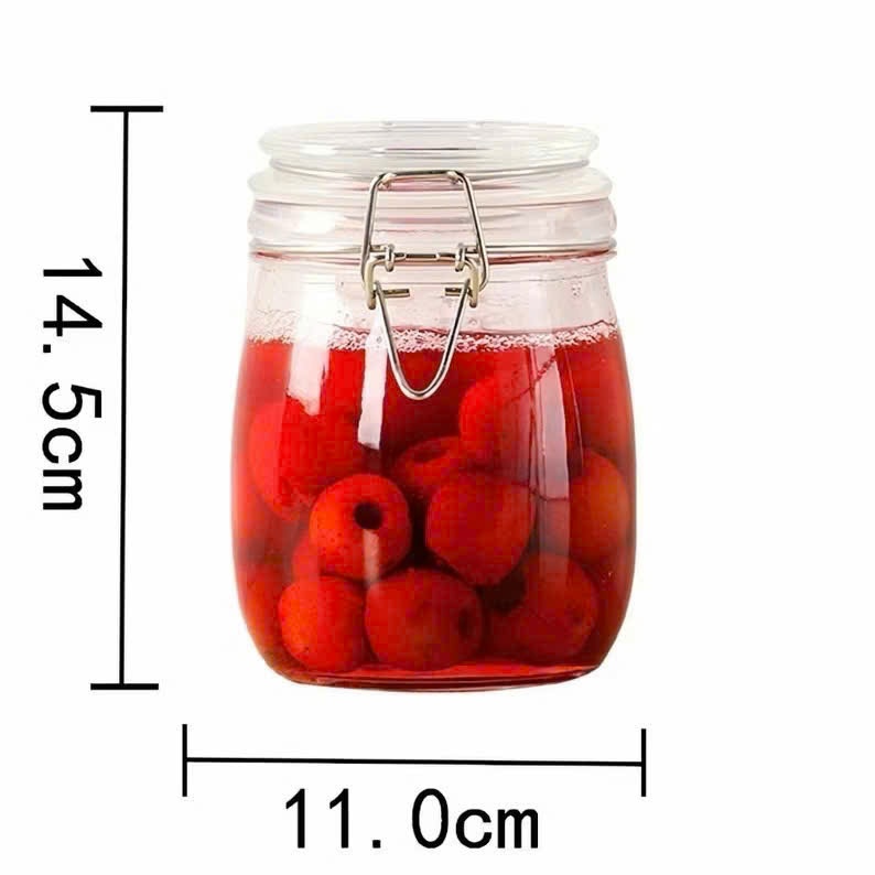 [36] Hũ Thuỷ Tinh Tròn Nắp Cài 700 - 6503