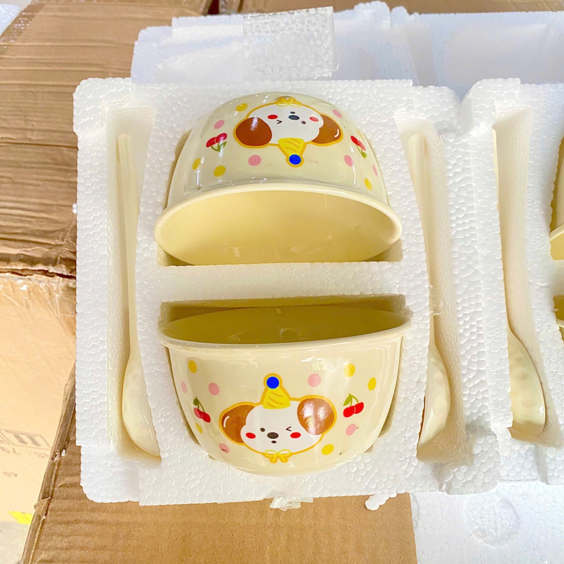 [40] Set 2 chén sứ Cún cherry