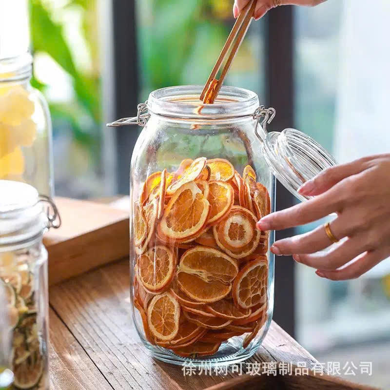 [24] Hũ Thuỷ Tinh Tròn Nắp Cài 1500ml