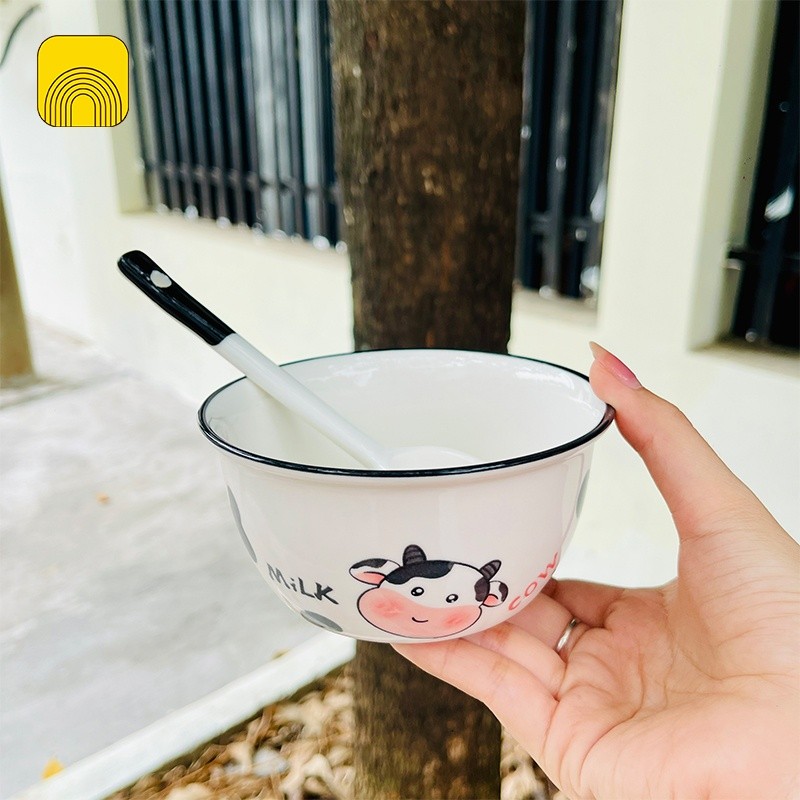 [40] Set 2 Chén Sứ Bò Sữa