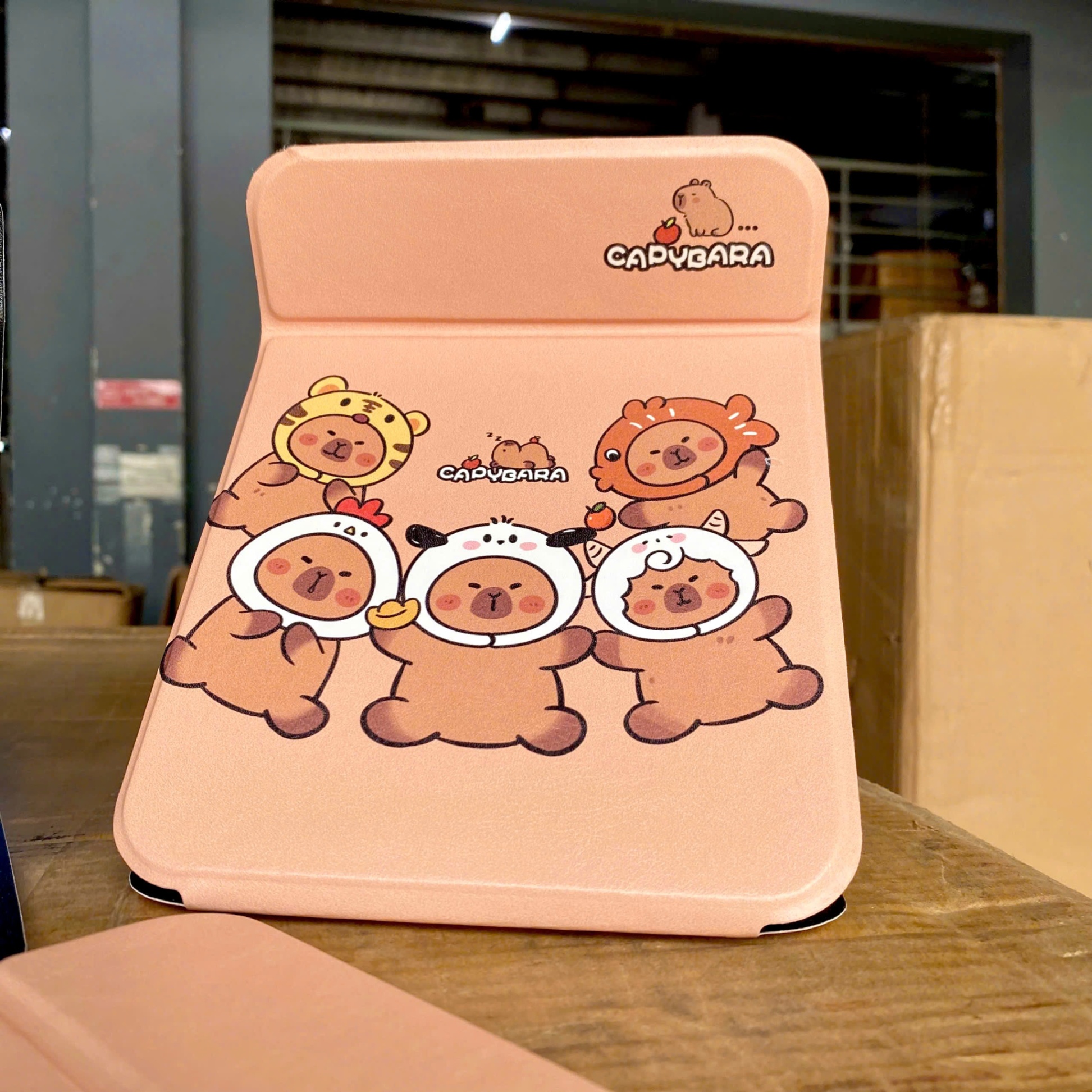 [120] Gương gấp gọn bọc da 20.5cm