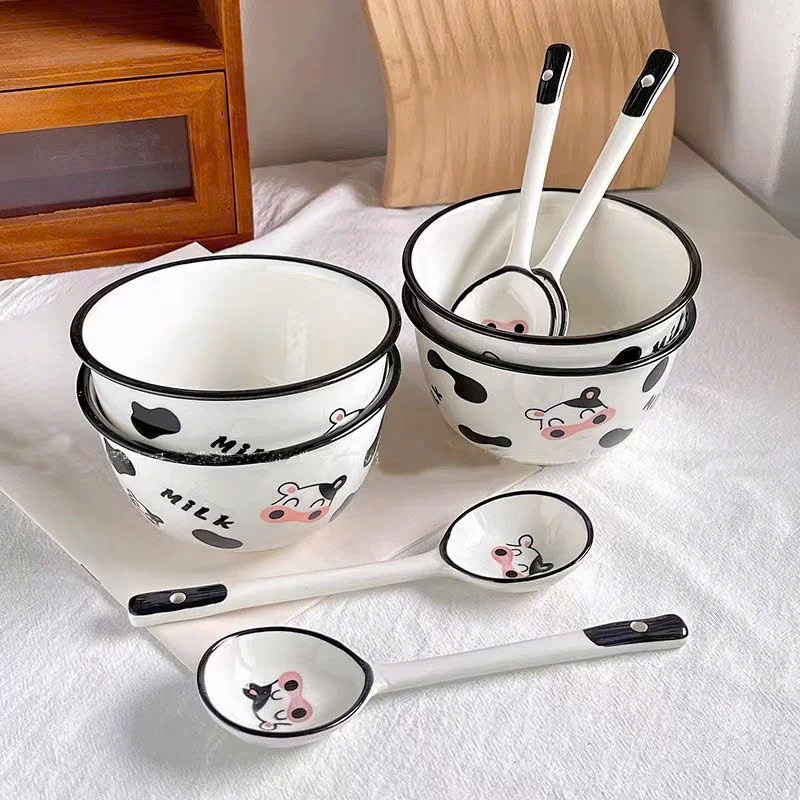[40] Set 2 Chén Sứ Bò Sữa
