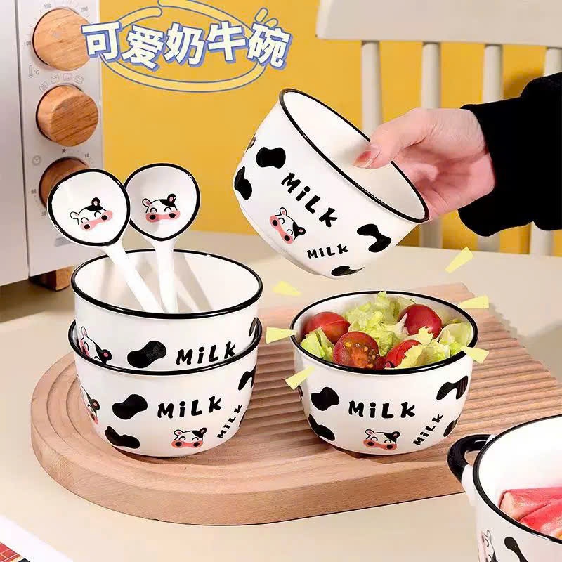 [40] Set 2 Chén Sứ Bò Sữa