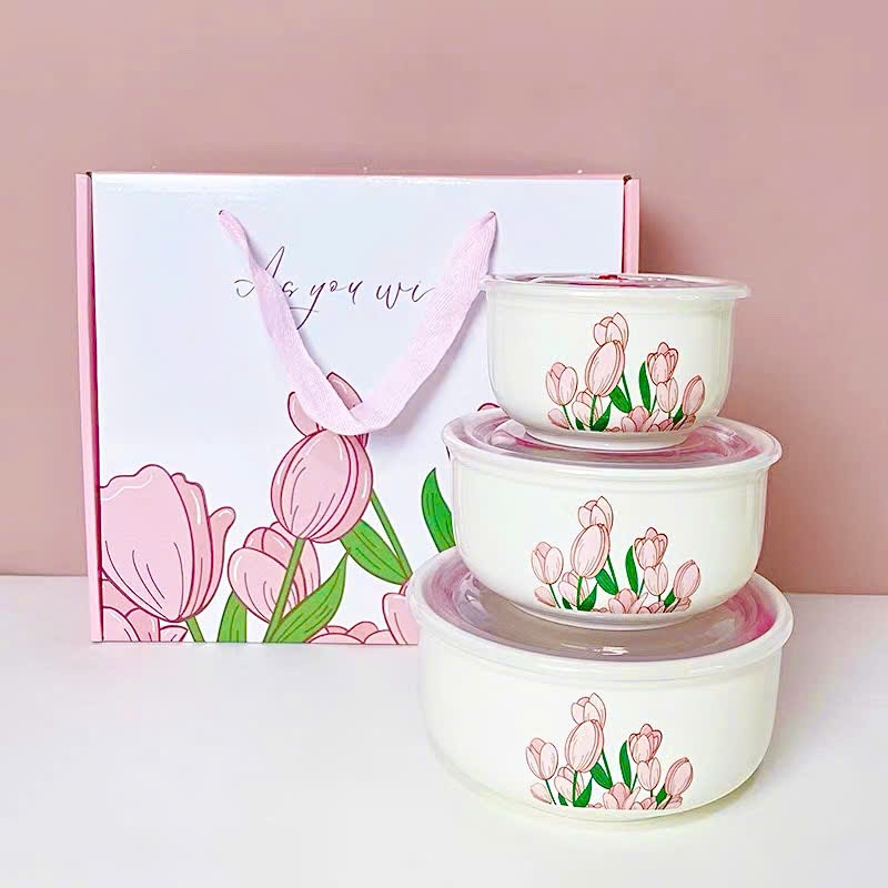 [20] Set 3 Chén Sứ Hoa Tulip