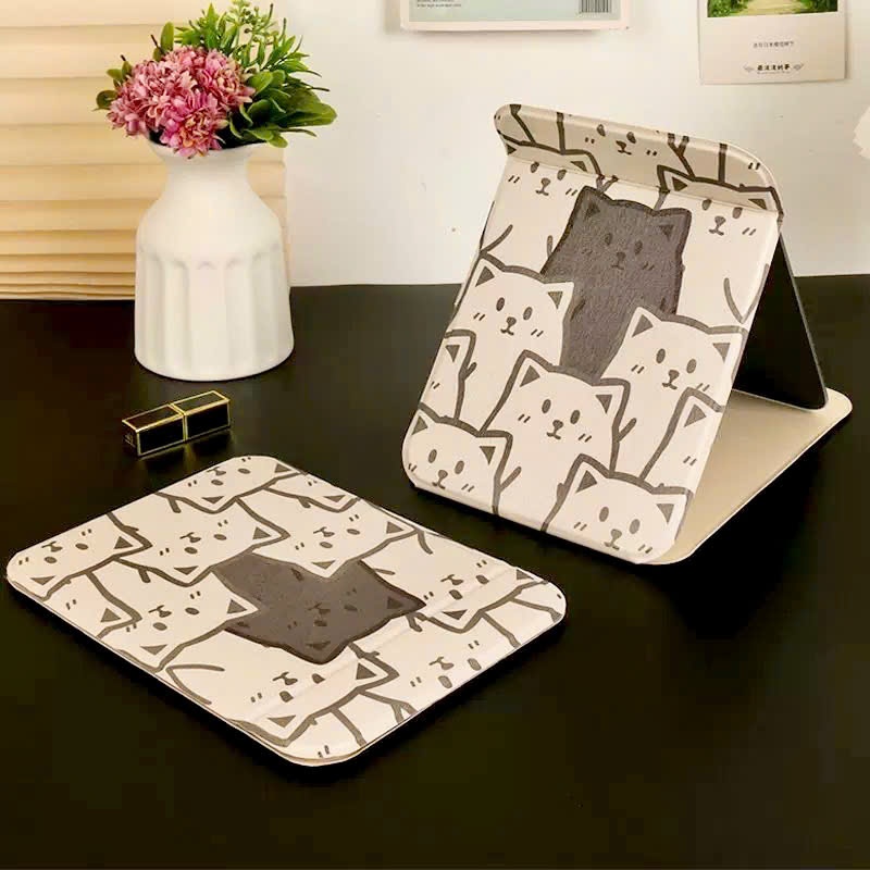 [120] Gương gấp gọn bọc da 20.5cm