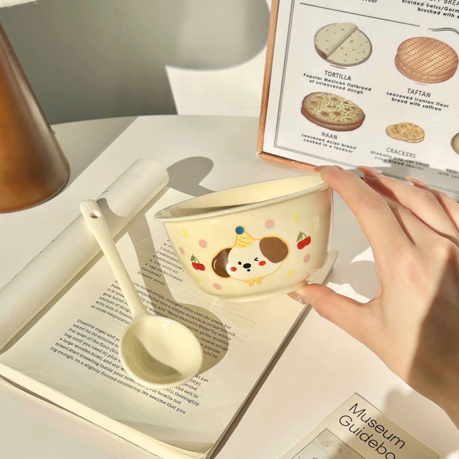 [40] Set 2 chén sứ Cún cherry