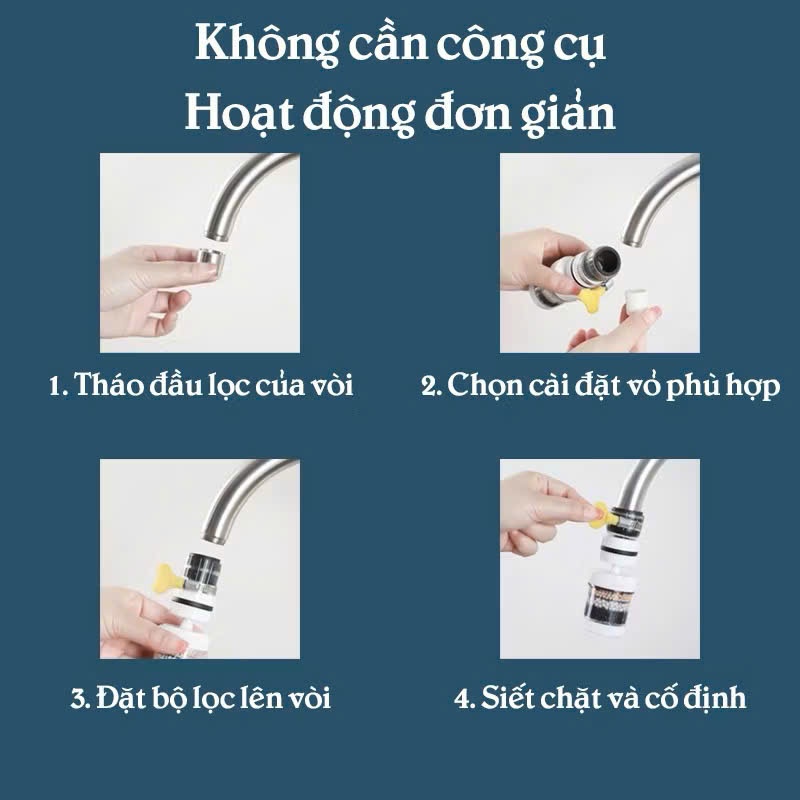 [240] Đầu lọc nước hình trụ xoay - 036