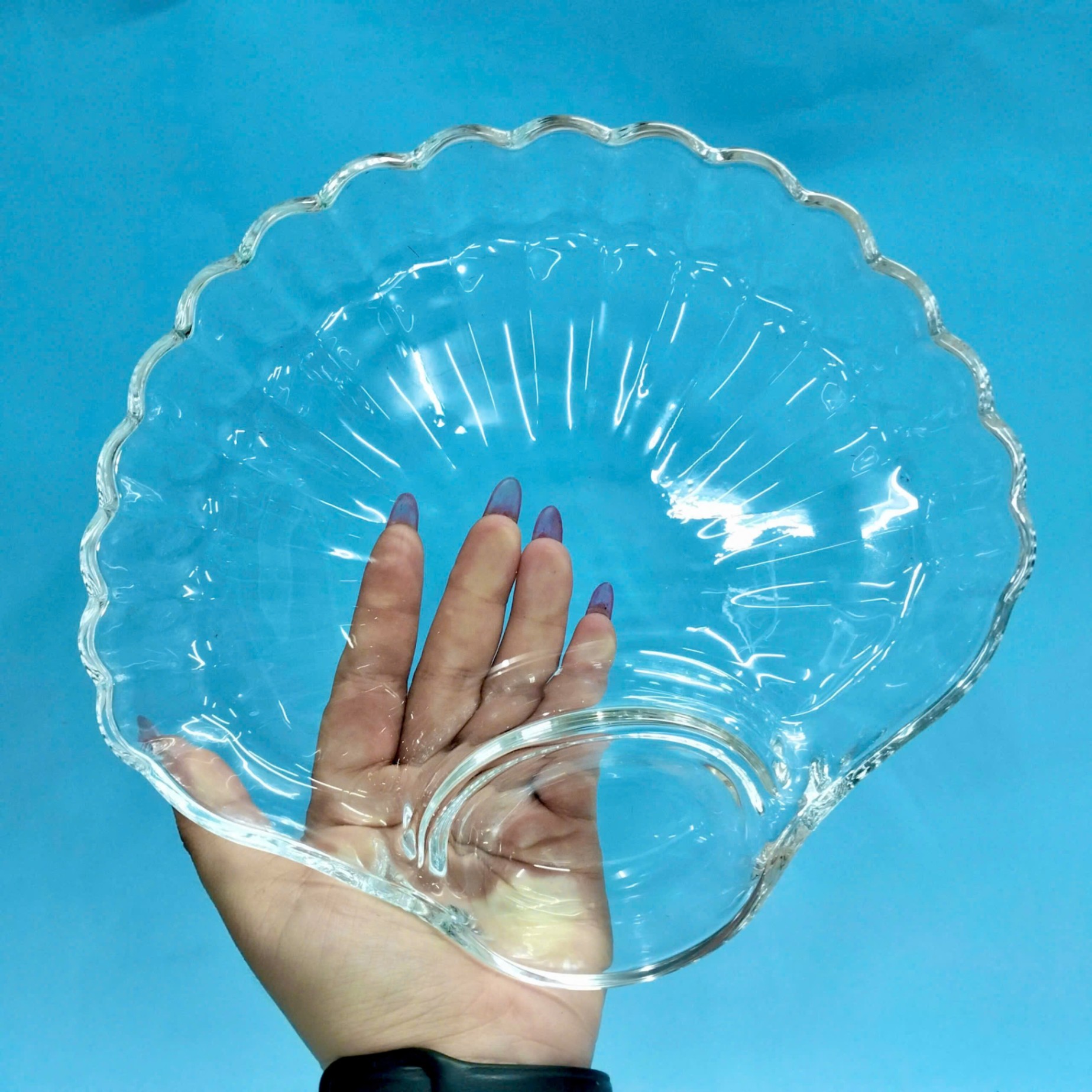 [24] Dĩa Thuỷ Tinh Con Sò Kèm Chén Chấm