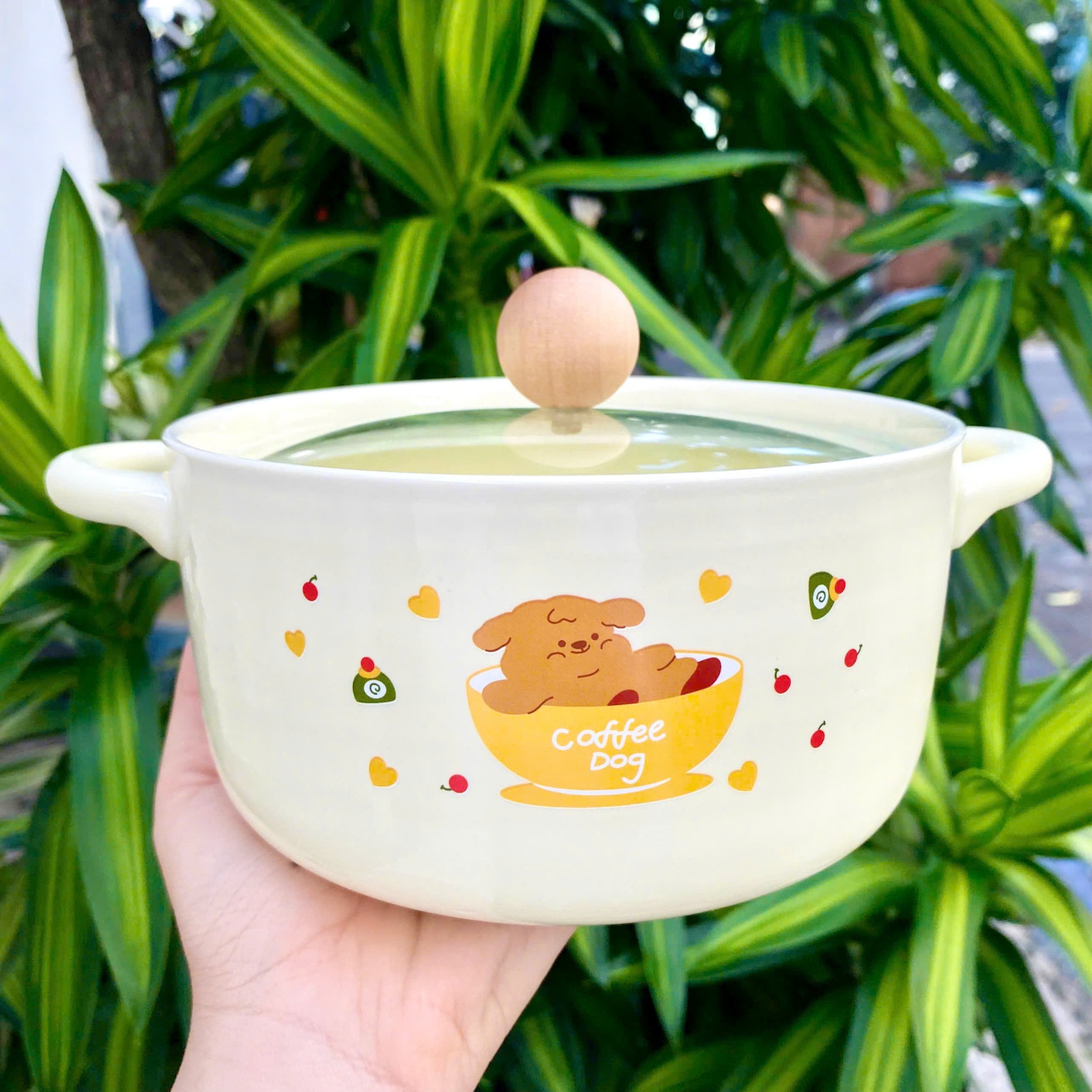 [48] Thố sứ kèm thìa có nắp đậy GẤU