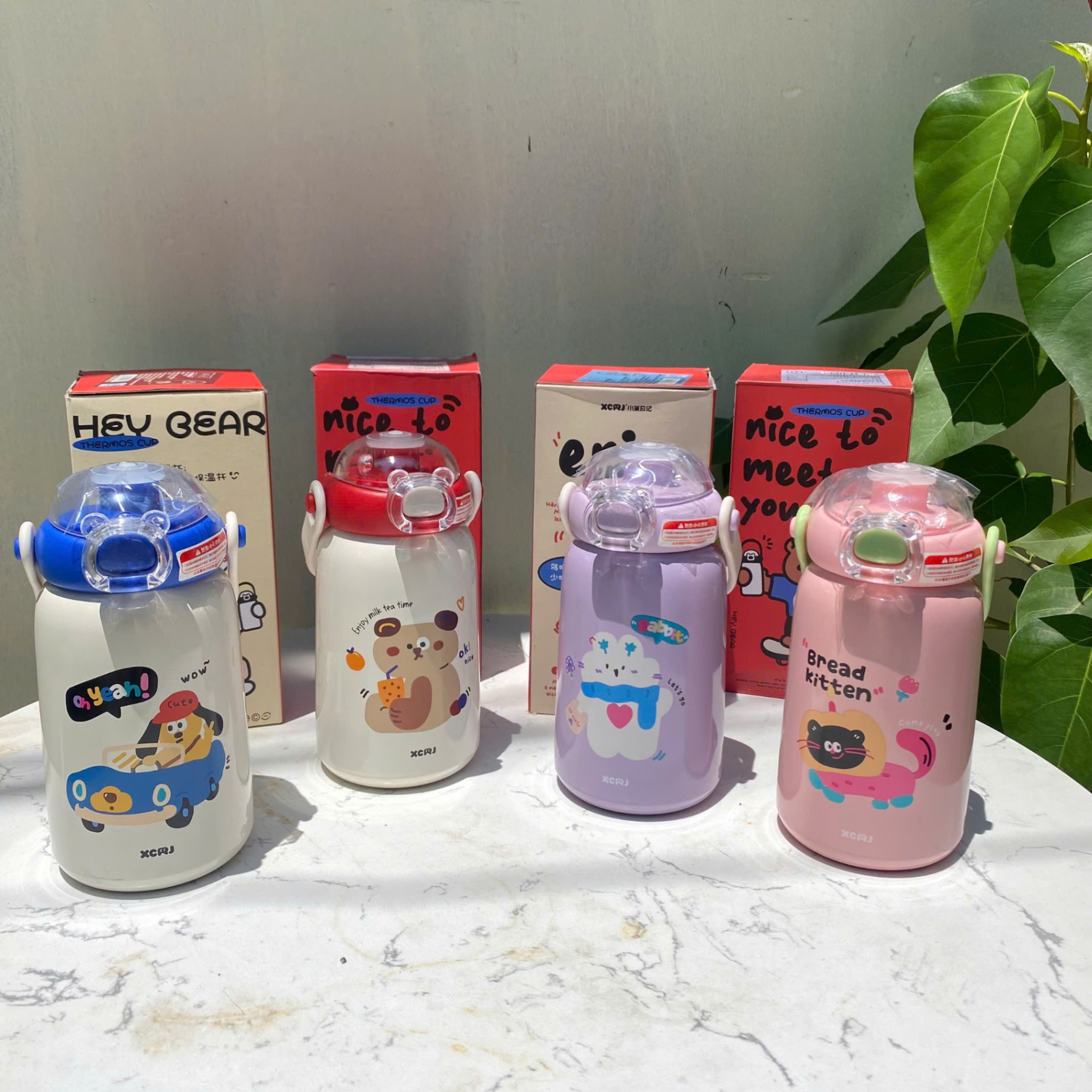 [60] Bình Giữ Nhiệt Inox 316 Hoạ Tiết Hoạt Hình 490ml