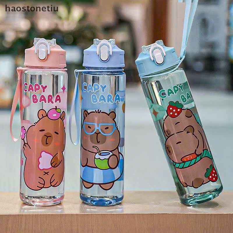 [100] Bình Nước Nhựa Trong Capybara - Hoạt Hình 750ml (N033/N036)