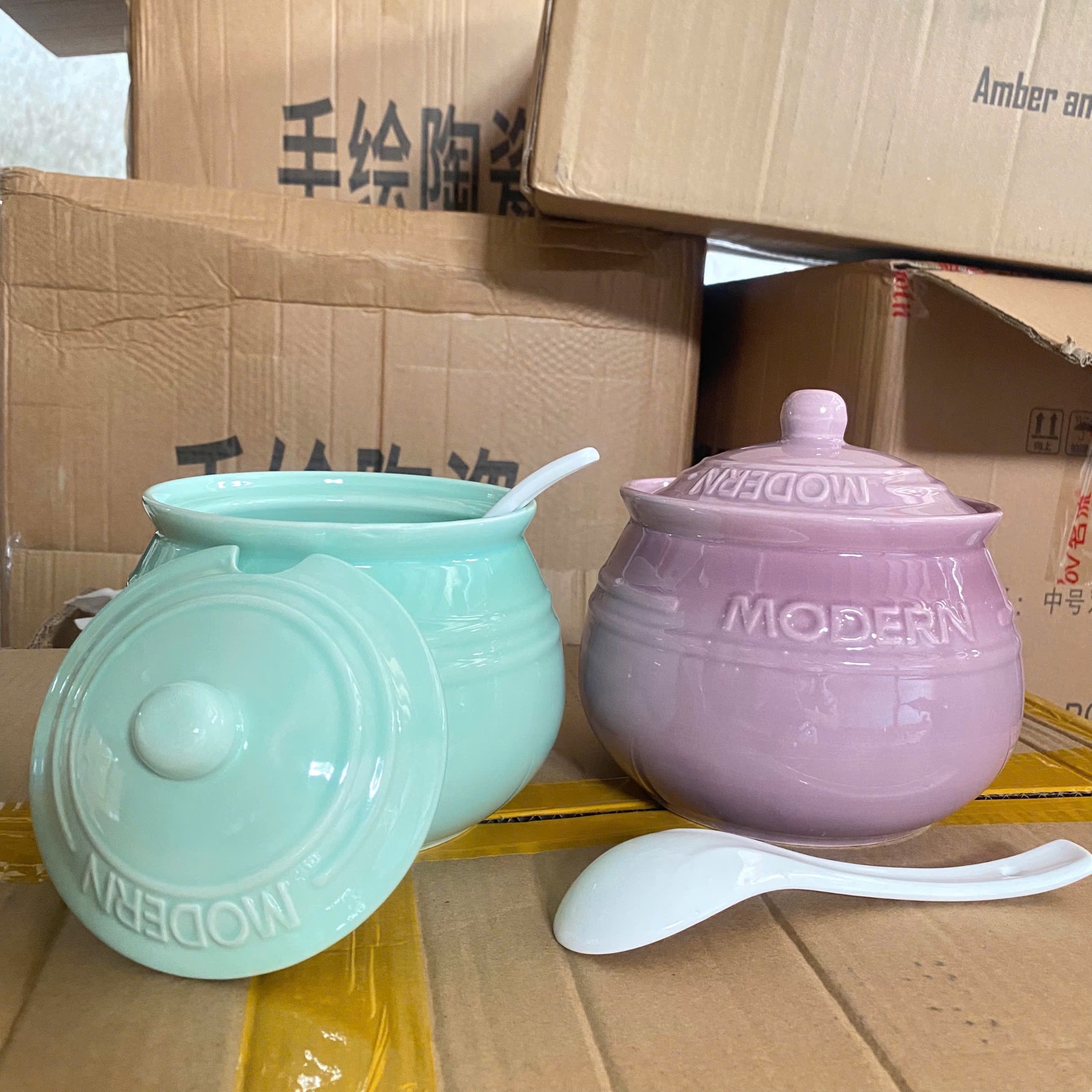 [24] Hũ đựng mỡ vân MODERN 1200ml