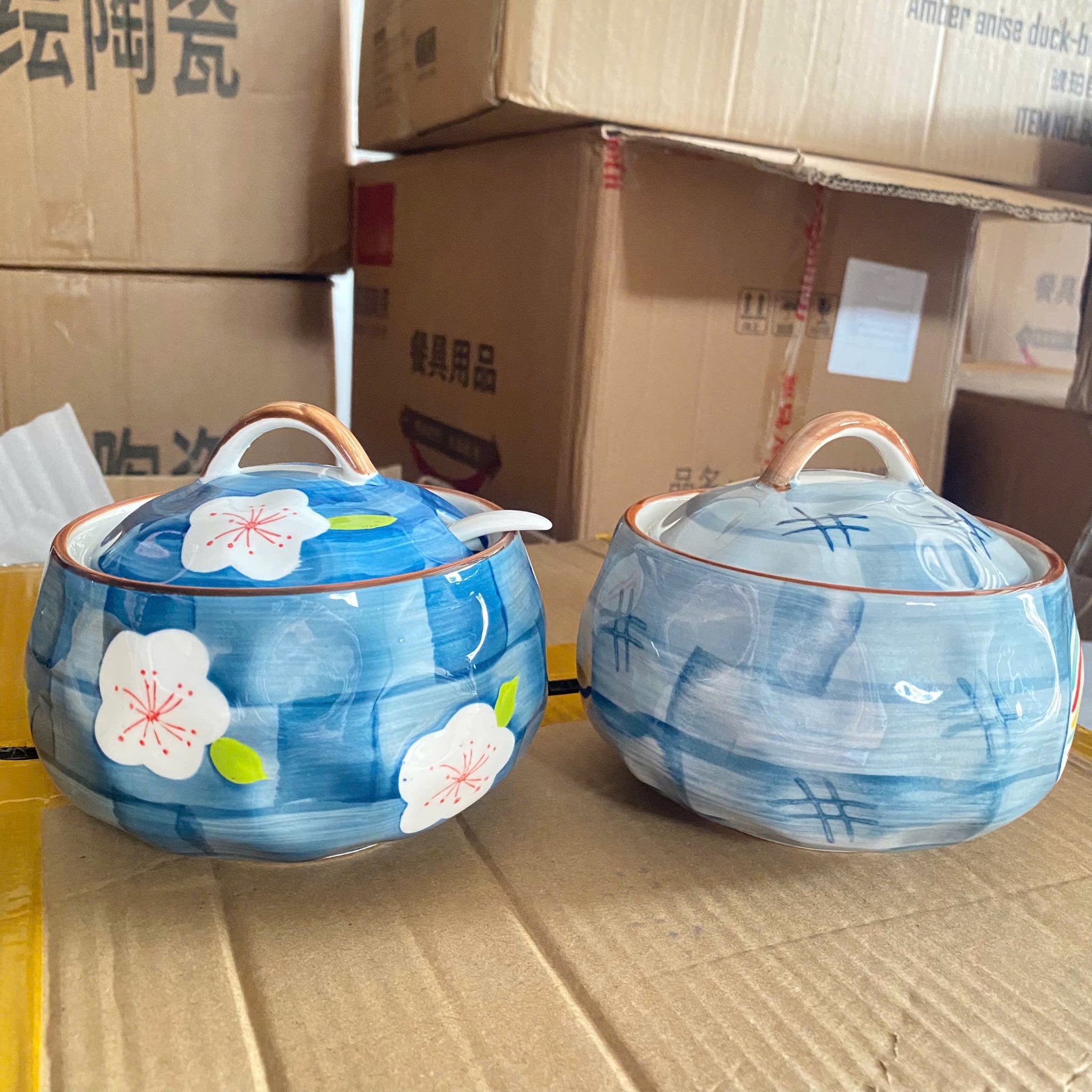 [48] Hũ đựng mỡ HOA ngẫu nhiên 600ml